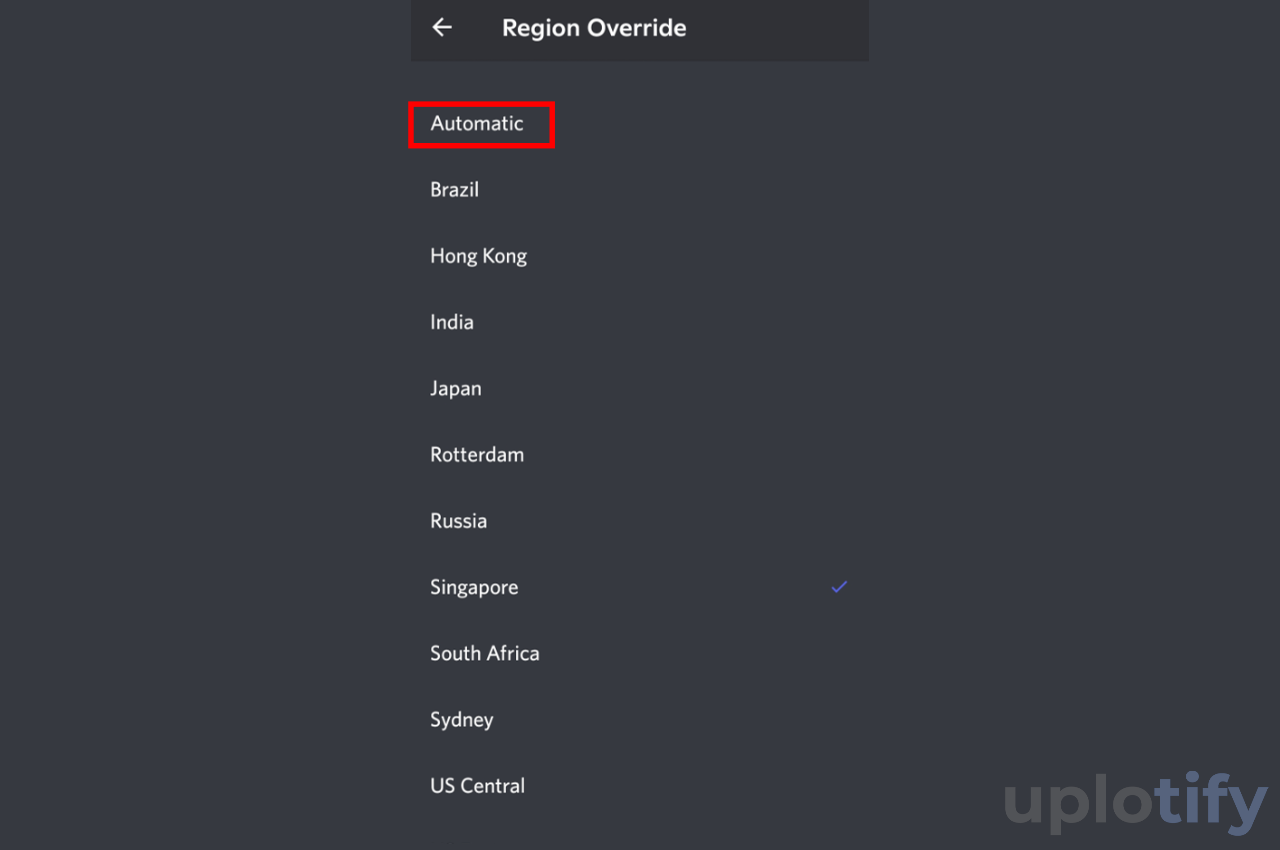 Ubah Server Region Discord HP